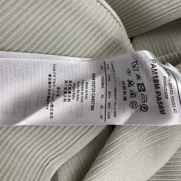 GIORGIO ARMANI Sea Foam Viscose  Polyester Ribbed Casual Top - Picture 4 of 6